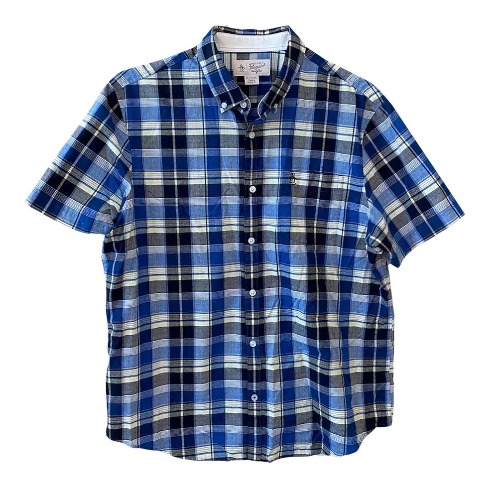 Original Penguin Plaid Short Sleeve Button Down